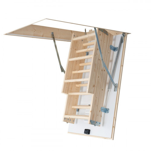 Escalera escamoteable pino plegable alto máximo 282cm Euroiso 26 de 120x60cm