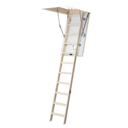 Escalera escamoteable pino plegable alto máximo 282cm Euroiso 26 de 120x60cm
