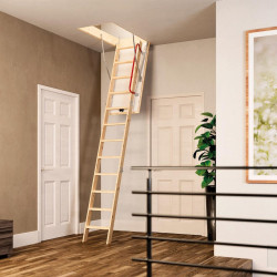 Escalera escamoteable pino plegable alto máximo 284cm Euroiso Pro 40 de 120x70cm
