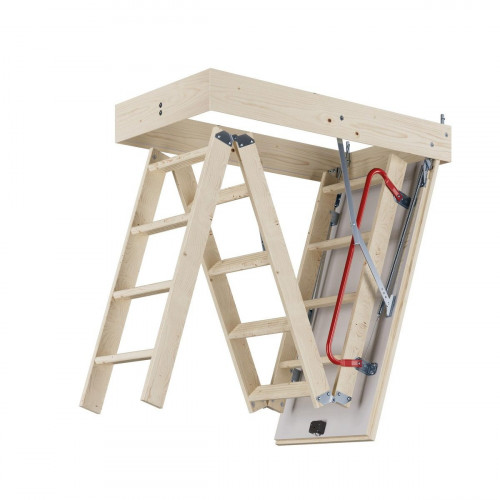Escalera escamoteable pino plegable alto máximo 284cm Euroiso Pro 40 de 120x70cm