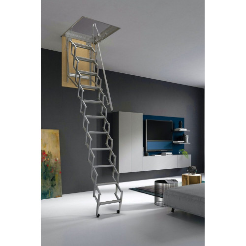 Escalera escamoteable plegable de buhardilla 60x90x280