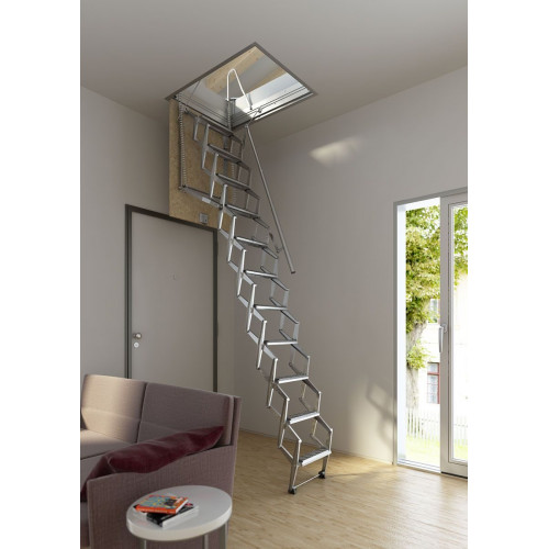 Escalera escamoteable plegable de buhardilla 60x90x280