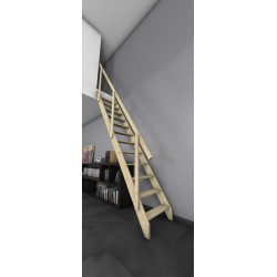 Escalera recta Molinero uso interior ancho total 60cm acabado pino sin barnizar