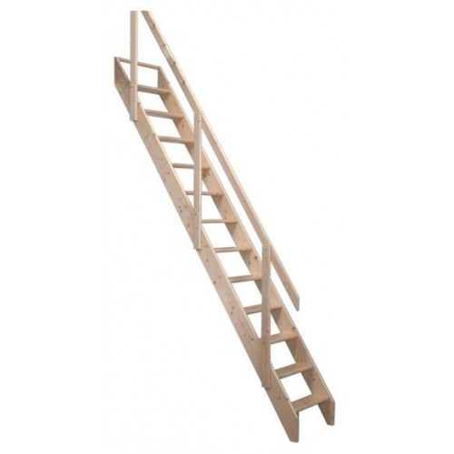 Escalera recta Molinero uso interior ancho total 60cm acabado pino sin barnizar