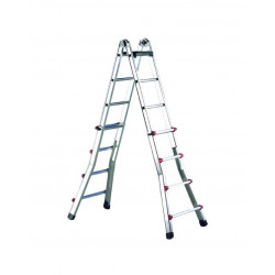 Escalera Telescopica De Tijera Extensible y Apoyo Aluminio Escalisima Svelt