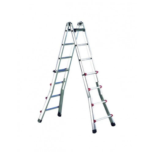 Escalera Telescopica De Tijera Extensible y Apoyo Aluminio Escalisima Svelt