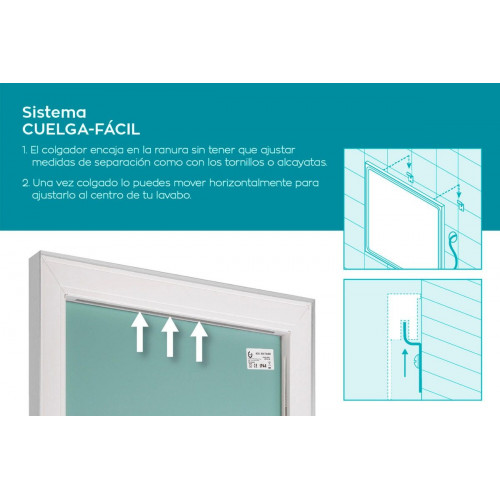 Espejo de baño cuadrada con luz LED Mia Black 80x80 cm táctil