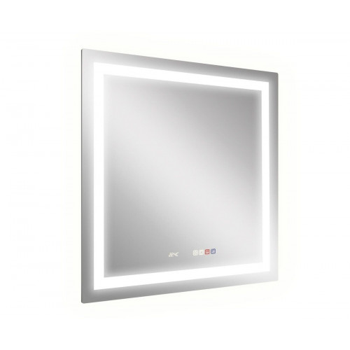 Espejo de baño cuadrado con luz LED funcional ALL 80x80cm con antivaho, táctil, altavoz color plata