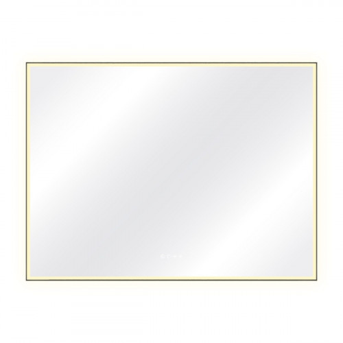 Espejo de baño rectangular con luz LED ambiente New Frame 120x90 cm con antivaho, táctil color negro
