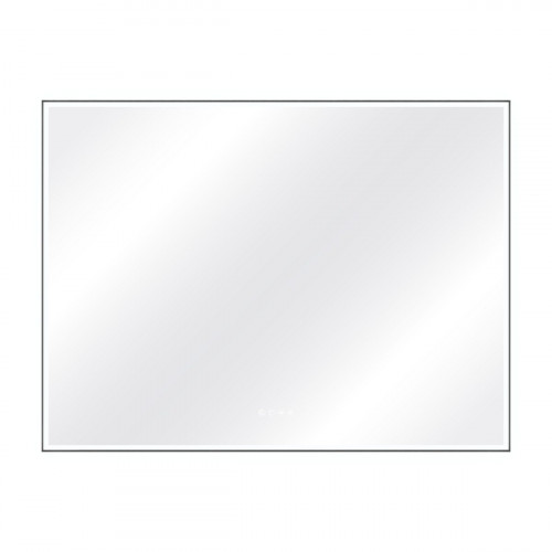 Espejo de baño rectangular con luz LED ambiente New Frame 120x90 cm con antivaho, táctil color negro