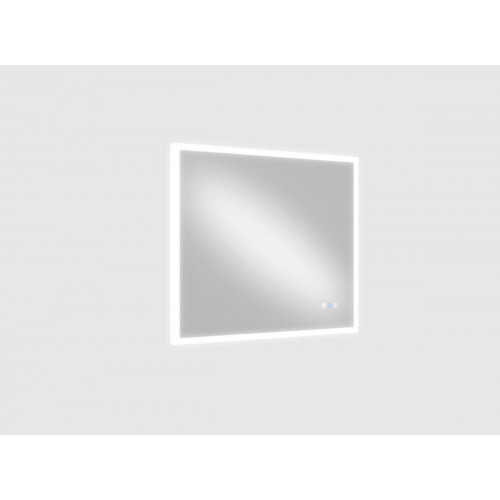 Espejo de baño rectangular con luz LED funcional Cosmos 80x70cm con antivaho, táctil, altavoz color plata
