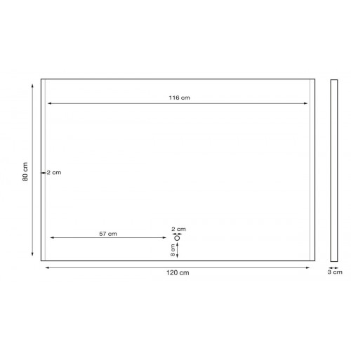 Espejo de baño rectangular con luz LED funcional EledBlth 120x80cm con antivaho, táctil, altavoz color plata