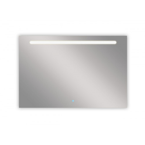 Espejo de baño rectangular con luz LED funcional Push 100x80 cm con táctil, bluetooth color plata