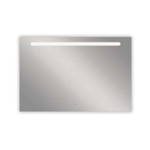 Espejo de baño rectangular con luz LED funcional Push 120x80 cm táctil, altavoz color plata