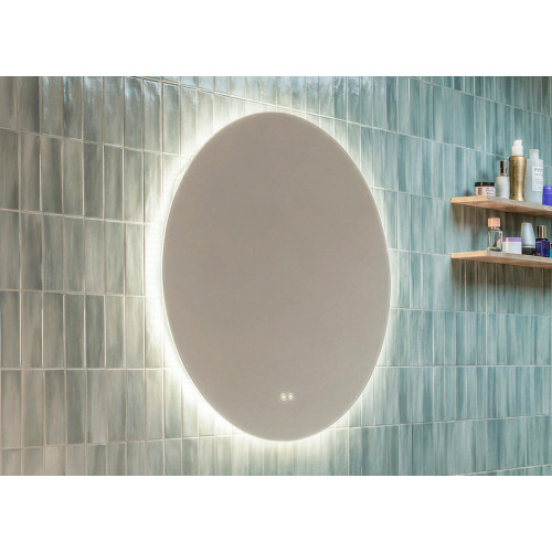 Espejo de baño redondo con luz LED ambiente Modern Round de 80 cm de diámetro con antivaho, táctil
