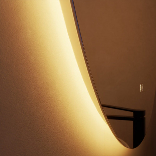 Espejo de baño redondo con luz LED ambiente Modern Round de 80 cm de diámetro con antivaho, táctil