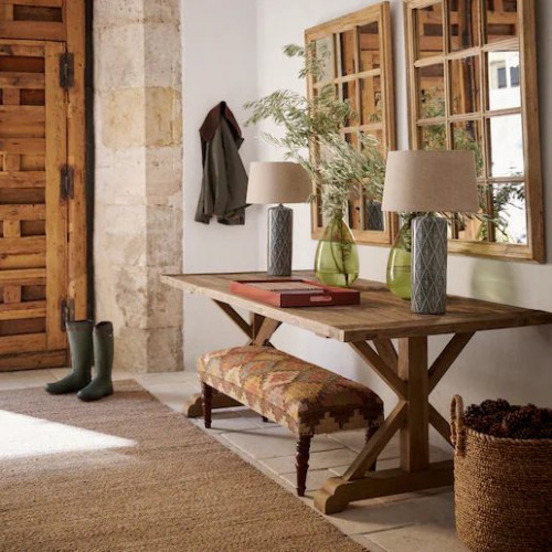 Espejo de pared cuadrado de madera de mango Fedra EuroVolter Natural