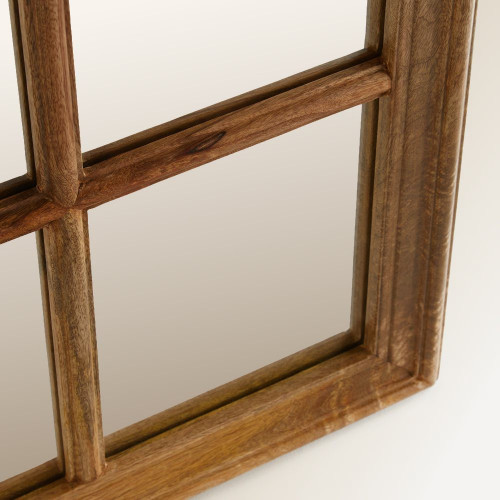 Espejo de pared cuadrado de madera de mango Fedra EuroVolter Natural