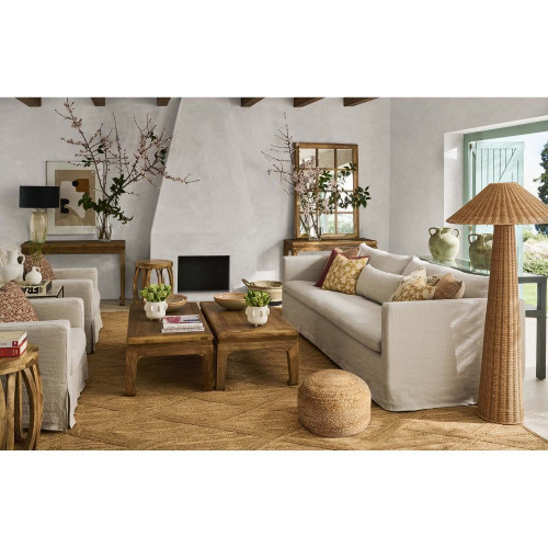 Espejo de pared cuadrado de madera de mango Fedra EuroVolter Natural