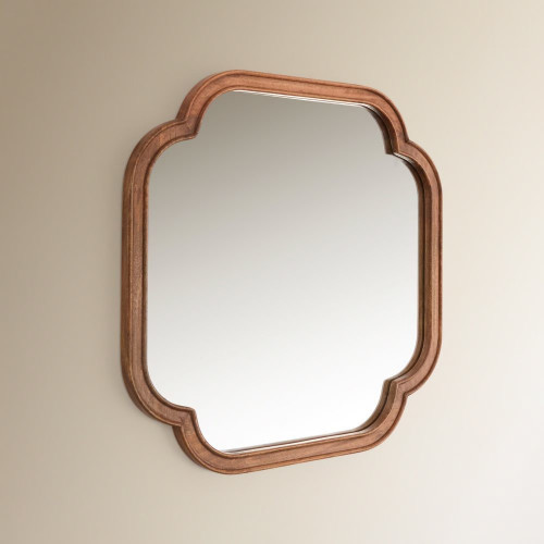 Espejo de pared cuadrado de madera de mango Topeka EuroVolter Natural