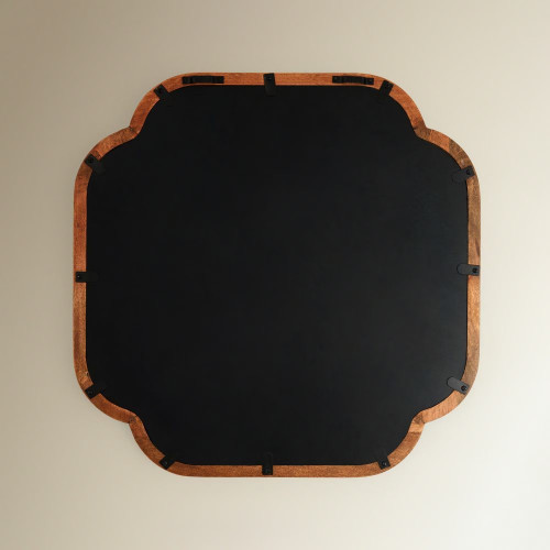 Espejo de pared cuadrado de madera de mango Topeka EuroVolter Natural