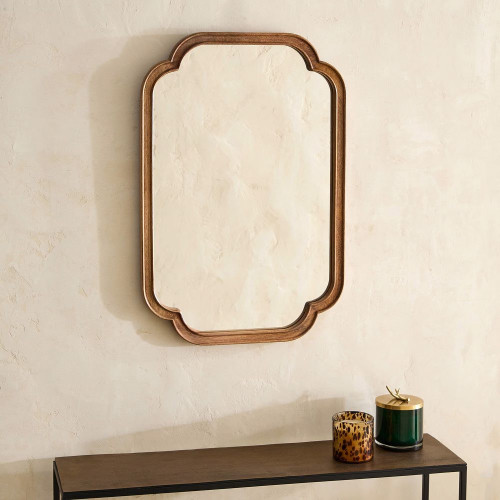 Espejo de pared de madera de mango Topeka EuroVolter Natural