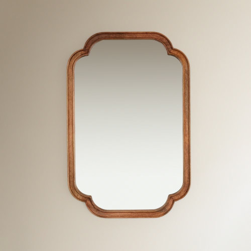 Espejo de pared de madera de mango Topeka EuroVolter Natural