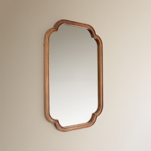 Espejo de pared de madera de mango Topeka EuroVolter Natural