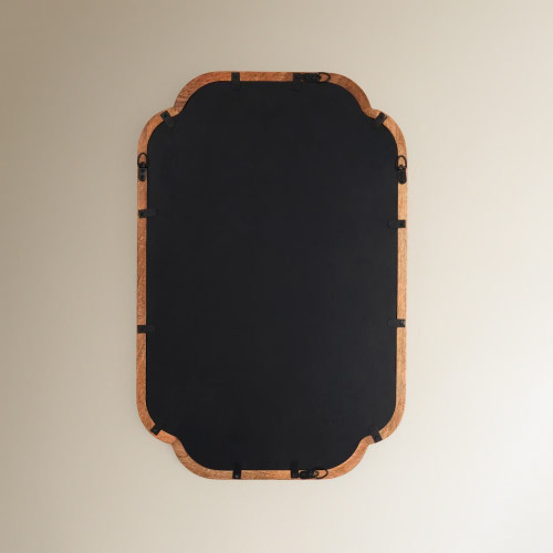 Espejo de pared de madera de mango Topeka EuroVolter Natural