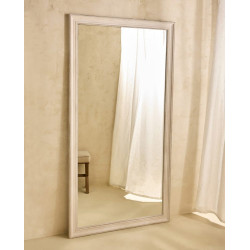 Espejo de pie de madera de samba Nantes EuroVolter Blanco
