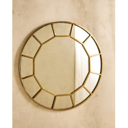 Espejo decorativo de pared redondo Kiri EuroVolter Oro