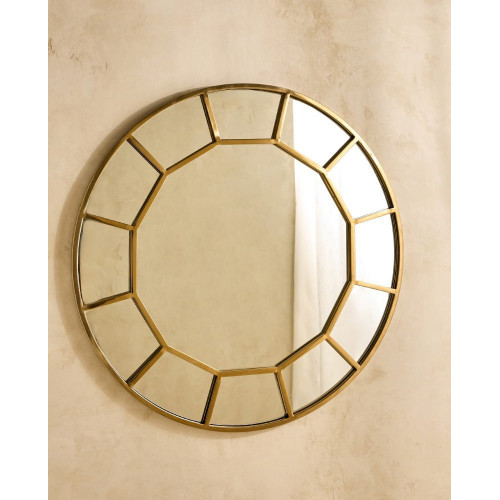 Espejo decorativo de pared redondo Kiri EuroVolter Oro