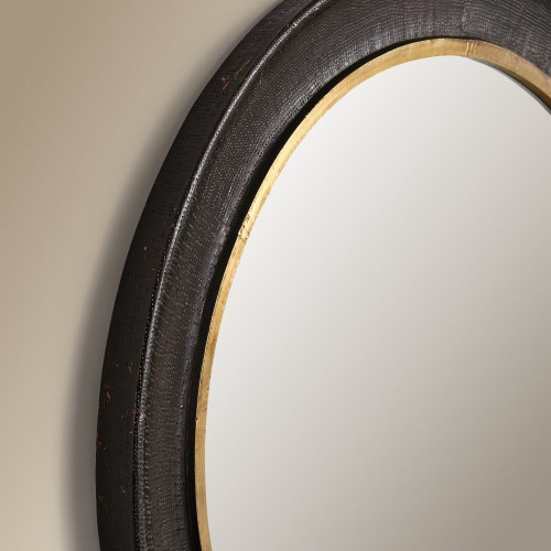 Espejo decorativo de pared redondo Soho EuroVolter Negro / Oro