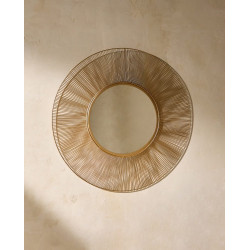 Espejo decorativo de pared redondo Wheel EuroVolter Oro