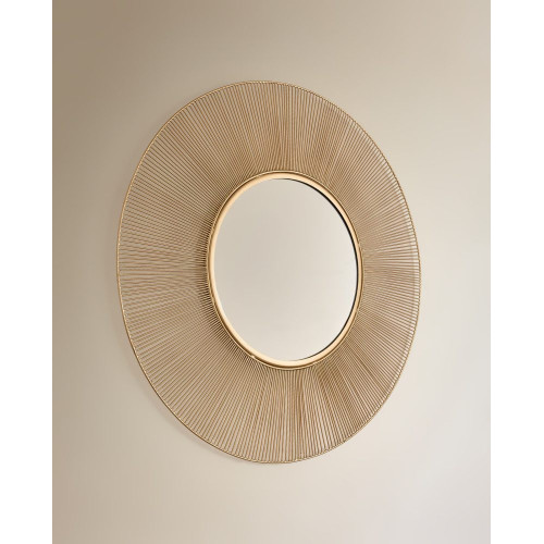 Espejo decorativo de pared redondo Wheel EuroVolter Oro