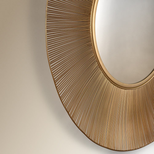 Espejo decorativo de pared redondo Wheel EuroVolter Oro