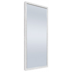 Espejo enmarcado de pared o suelo rectangular Shadi Taco madera blanca mate de 78 x 178 cm