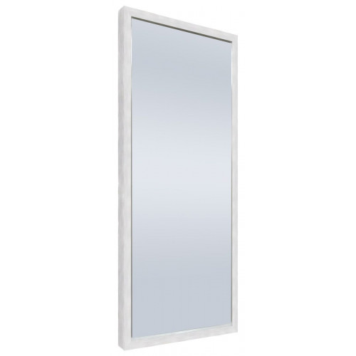 Espejo enmarcado de pared o suelo rectangular Shadi Taco madera blanca mate de 78 x 178 cm