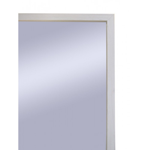 Espejo enmarcado de pared o suelo rectangular Shadi Taco madera blanca mate de 78 x 178 cm