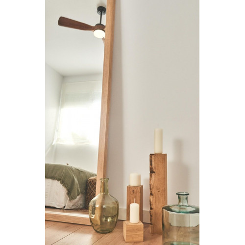 Espejo enmarcado de pared o suelo rectangular Shadi Taco madera roble mate de 78 x 178 cm