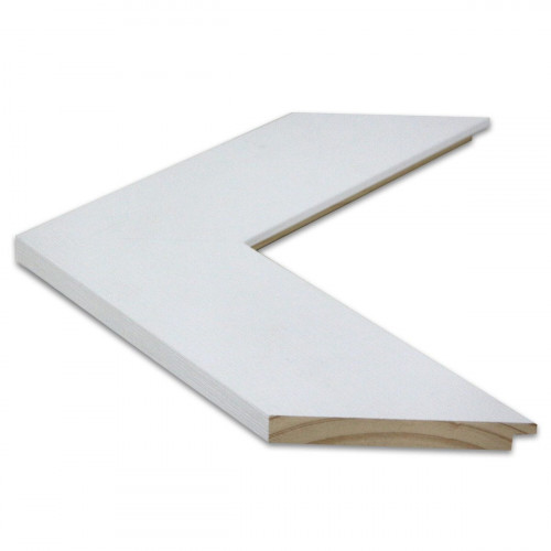 Espejo enmarcado de pared rectangular PROMO madera blanco satinado de 80 x 120 cm