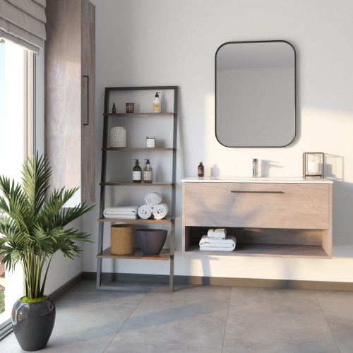 Espejo enmarcado rectangular Kende negro 80 x60 cm