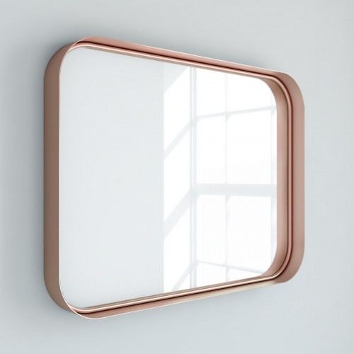 Espejo enmarcado rectangular Kende oro, rosa 80 x60 cm