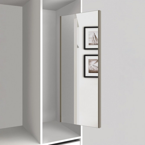 Espejo escamoteable de acero gris / plata de 34x100cm