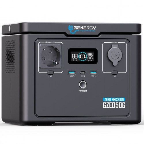 Estación Energía GENERGY GZE0506 Con Salida 600W – Batería 512Wh - Carga Ultrarrápida - 4000 Ciclos Vida Útil