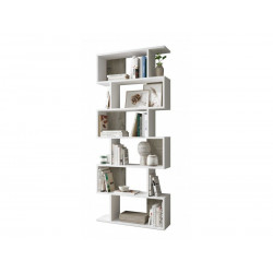 Estantería 80x25x192 cm blanco mate y roble con 6 estantes – Fiume