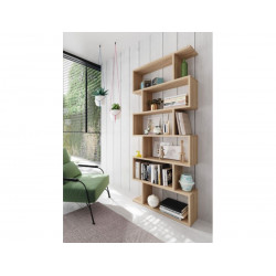 Estantería 80x25x192 cm en roble canadiense con seis estantes – Minore