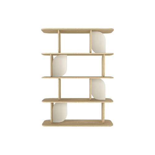 Estantería con 4 baldas - Natural claro y beige - NELERIA
