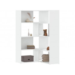 Estantería de esquina 4 niveles madera blanco 85x85x140 cm