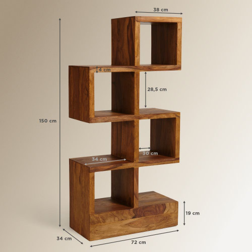 Estantería de madera de palisandro Bombay EuroVolter Nogal